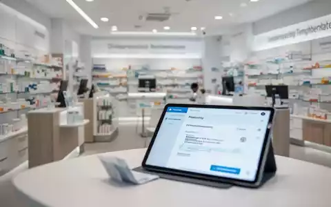Moderne deutsche Apotheke mit digitalem Tablet, das eine E-Rezept-Oberfläche anzeigt. - Foto: über boerse-global.de
