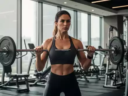 Eine athletische Frau beim Krafttraining in einem modernen Fitnessstudio, symbolisch fĂŒr eine körperliche Transformation. - Foto: ĂŒber boerse-global.de