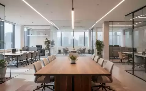 Modernes, offenes Büro mit verschiedenen Arbeitsbereichen und hochwertiger Inneneinrichtung in heller, professioneller Atmosphäre. - Foto: über boerse-global.de