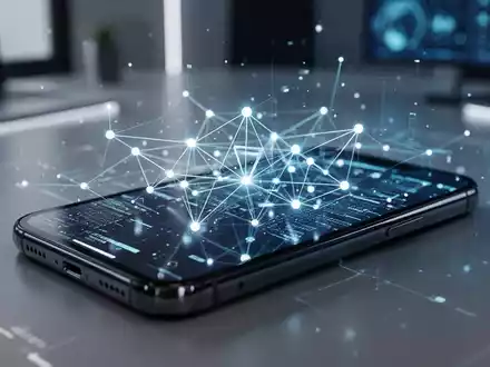 Ein Smartphone zeigt eine digitale Datenschnittstelle für sichere mobile Kommunikation und Datenschutztechnologie. - Foto: über boerse-global.de