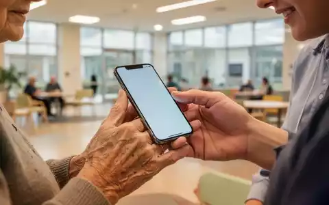 Eine jüngere Person unterstützt einen älteren Menschen bei der Nutzung eines Smartphones in einer hellen Umgebung. - Foto: über boerse-global.de