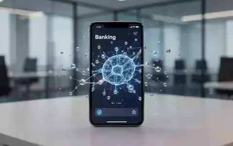 Smartphone mit Banking-App-Oberfläche und abstrakten KI-Elementen für intelligente Finanzfunktionen. - Foto: über boerse-global.de