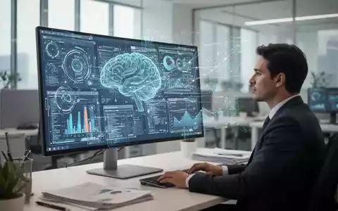 Eine Person arbeitet konzentriert an einem modernen Computerbildschirm, der komplexe digitale Daten zur KI-gestützten Kreativität anzeigt. - Foto: über boerse-global.de