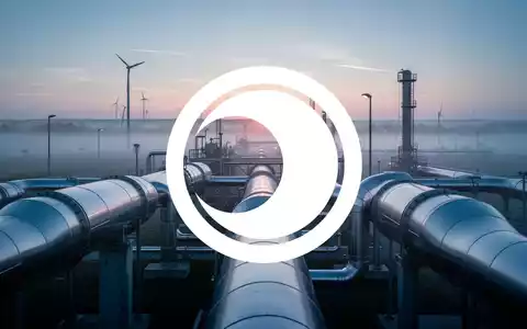 Moderne industrielle Wasserstoff-Pipeline in einer minimalistischen Landschaft bei Sonnenaufgang. - Foto: über boerse-global.de