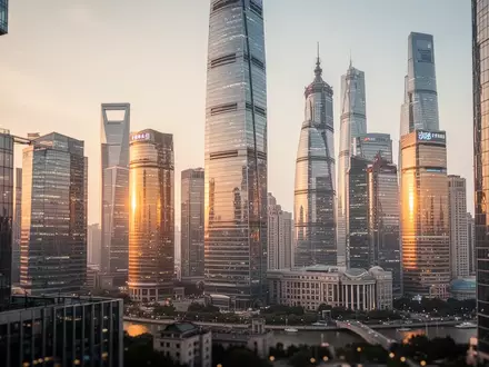 Moderne Skyline des Finanzviertels in Shanghai bei Dämmerung als Symbol für internationale Kapitalmärkte. - Foto: über boerse-global.de