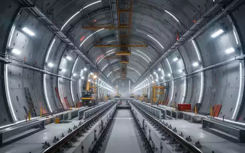 Modernes Tunnelbauprojekt mit professioneller Beleuchtung und technischer Präzision. - Foto: über boerse-global.de