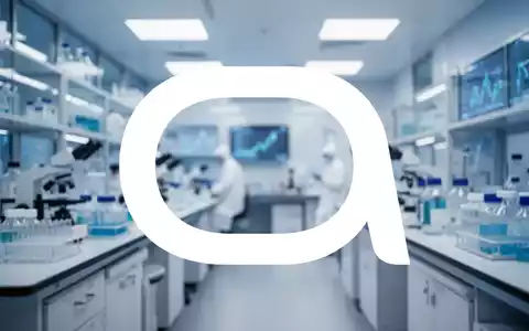 Abstraktes, professionelles Bild eines modernen, verschwommenen pharmazeutischen Labors in kühlen Blau- und Weißtönen. - Foto: über boerse-global.de