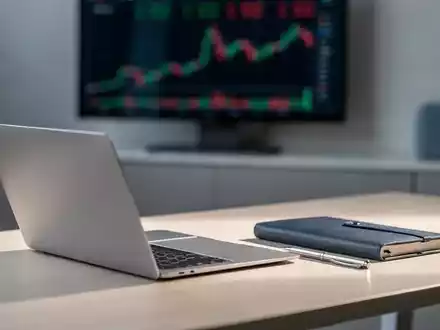Modernes Büro mit verschwommenem Börsenticker auf einem Monitor als Symbol für Finanzmarkt und Inflation. - Foto: über boerse-global.de