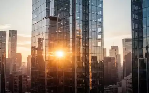 Moderne Bürogebäude in einem Finanzviertel bei Sonnenaufgang als Symbol für den Aktienmarkt. - Foto: über boerse-global.de