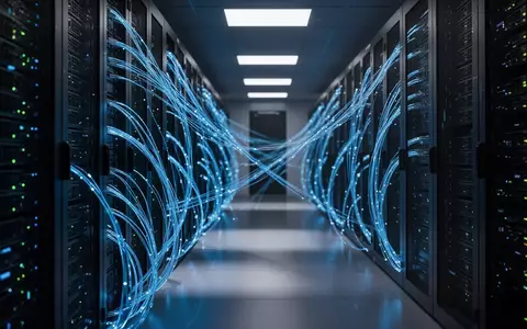 Leuchtende Glasfaserkabel in einem High-Tech-Serverraum, die Cybersicherheit und Datensysteme symbolisieren. - Foto: über boerse-global.de