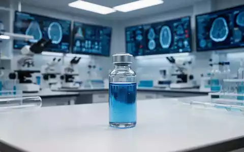 Medizinisches Forschungslabor mit einem Wirkstofffläschchen und digitalen Analysedaten im Hintergrund. - Foto: über boerse-global.de