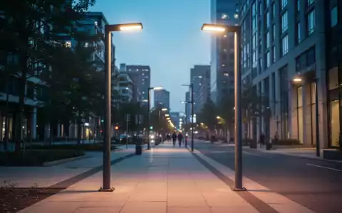 Moderne LED-Straßenbeleuchtung in einer städtischen Umgebung in der Dämmerung zur Veranschaulichung der Energieeffizienz. - Foto: über boerse-global.de