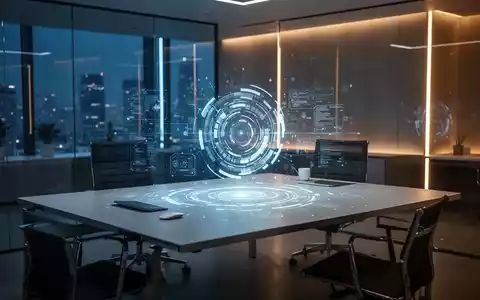 Moderner Büroarbeitsplatz mit digitaler Projektion, der die Auswirkungen von KI auf die Arbeitswelt symbolisiert. - Foto: über boerse-global.de