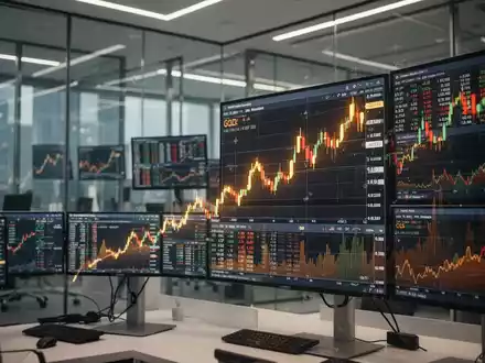 Digitale Finanzcharts mit steigenden Goldpreistrends auf einem modernen Handelsbildschirm. - Foto: über boerse-global.de