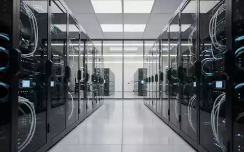 Serverraum in einem modernen Rechenzentrum mit leuchtenden Glasfaserkabeln und moderner Technologie. - Foto: über boerse-global.de