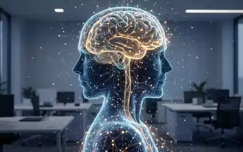 Abstrakte Visualisierung eines digitalen neuronalen Netzwerks in einer menschlichen Silhouette als Symbol für KI-Gedächtnis. - Foto: über boerse-global.de