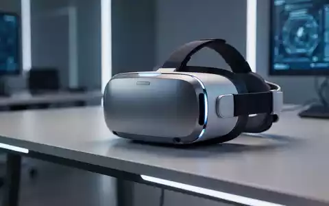 Ein hochwertiges VR-Headset auf einem minimalistischen Schreibtisch in einem professionellen, modernen Arbeitsbereich. - Foto: über boerse-global.de