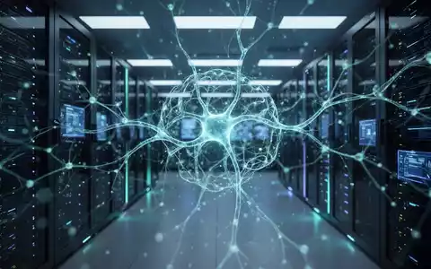 Abstrakte digitale Darstellung eines neuronalen Netzwerks in einem modernen Rechenzentrum als Symbol für KI-Cybersicherheit. - Foto: über boerse-global.de