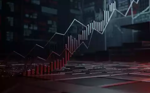 Abstrakte Darstellung eines volatilen Finanzmarktes mit fallenden Trends in dunklen Blau- und Rottönen. - Foto: über boerse-global.de