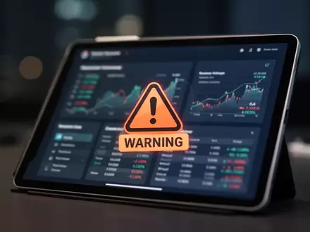 Digitales Tablet mit einer Warnmeldung zu betrügerischen Finanzanlagen in einer professionellen Büroumgebung. - Foto: über boerse-global.de