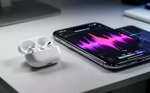 Weiße AirPods neben einem iPhone-Display mit Audio-Equalizer-Einstellungen in einem professionellen Studio. - Foto: über boerse-global.de
