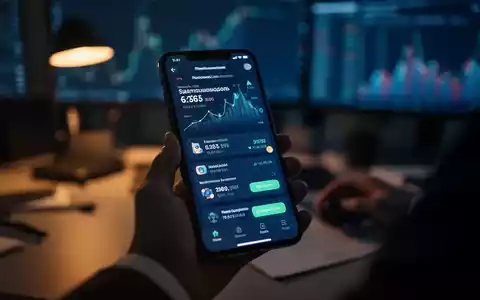 Ein verschwommenes Smartphone-Display mit einer verdächtigen Investment-App in einer Büroumgebung. - Foto: über boerse-global.de