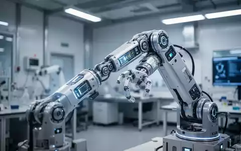 Ein hochmoderner humanoider Roboterarm in einem modernen Forschungslabor. - Foto: über boerse-global.de