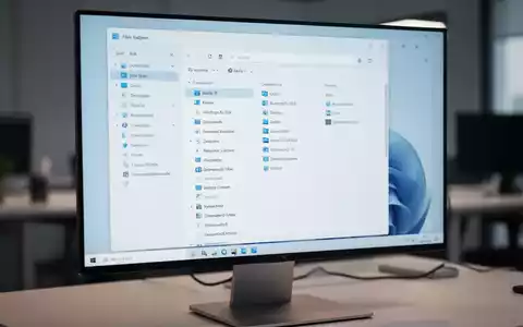Moderner Computerbildschirm mit einer übersichtlichen Windows 11 Datei-Explorer-Oberfläche in einer professionellen Büroumgebung. - Foto: über boerse-global.de