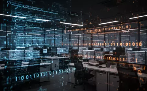 Abstrakte Darstellung von digitaler Cybersicherheit und Software-Code in einem modernen Rechenzentrum. - Foto: über boerse-global.de