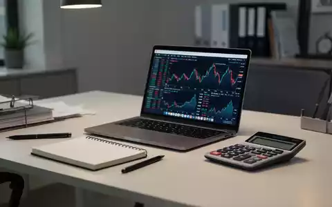 Ein moderner Schreibtisch mit Laptop und Taschenrechner, der das Thema Altersvorsorge für Selbstständige symbolisiert. - Foto: über boerse-global.de