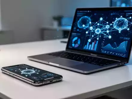 Ein modernes Smartphone und Laptop mit Datenvisualisierung, die die Integration von Google-Gemini-KI-Tools darstellen. - Foto: über boerse-global.de
