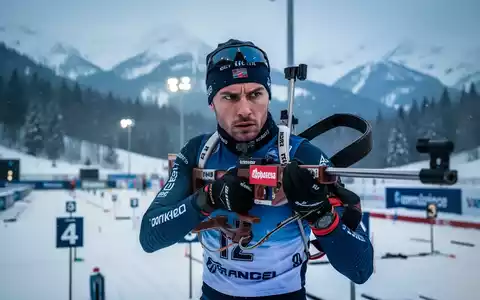 Eine Biathletin bei der Konzentration am Schießstand in einer verschneiten Winterlandschaft. - Foto: über boerse-global.de