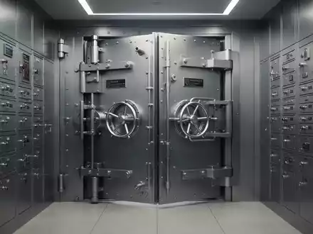 Ein moderner, schwer gesicherter Tresorraum einer Bank mit zahlreichen Schließfächern in einer professionellen Umgebung. - Foto: über boerse-global.de