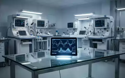 Ein steriler, moderner medizinischer Untersuchungsraum mit digitalem Monitor, der komplexe biologische Daten anzeigt. - Foto: über boerse-global.de