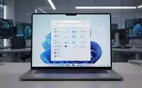Moderner Laptop-Bildschirm mit Windows-11-Oberfläche und Such- sowie Dateiverwaltungsfunktionen. - Foto: über boerse-global.de
