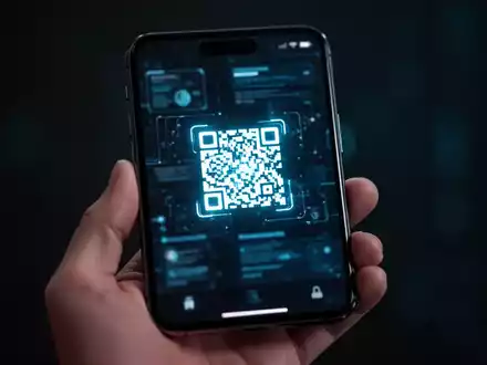 Ein Smartphone mit einem QR-Code auf dem Display als Symbol für digitale Sicherheitsrisiken und Betrugsversuche. - Foto: über boerse-global.de
