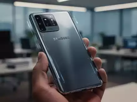 Nahaufnahme eines modernen Samsung-Galaxy-Smartphones in einer Hand, das mobile Software-Sicherheitsupdates repräsentiert. - Foto: über boerse-global.de
