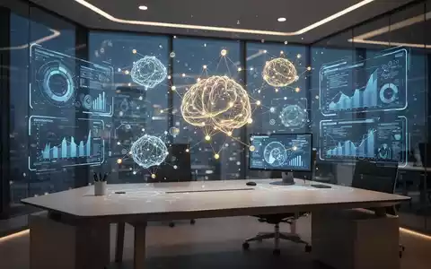 Moderner Finanz-Arbeitsplatz mit holografischen Datenvisualisierungen und KI-Schnittstellen in einem Büro. - Foto: über boerse-global.de