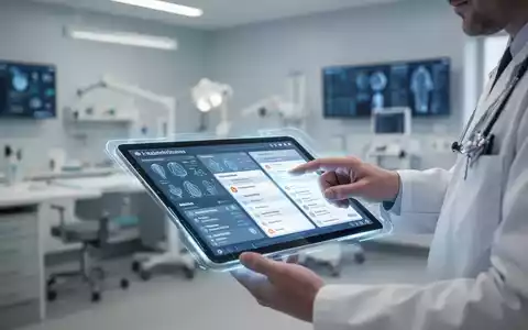 Ein Arzt nutzt ein digitales Tablet in einer modernen Praxis für elektronische Patientenakten. - Foto: über boerse-global.de
