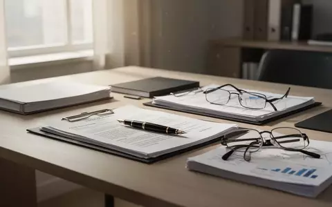 Ein aufgeräumter Schreibtisch mit Dokumenten und einer Lesebrille als Symbol für rechtliche und pflegerische Beratung. - Foto: über boerse-global.de