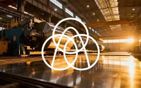 Moderne Stahlproduktionsanlage mit glänzenden Metalloberflächen und atmosphärischer Beleuchtung. - Foto: über boerse-global.de