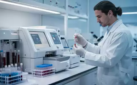 Medizinische Fachkraft im Labor bei der Analyse einer Blutprobe zur Alzheimer-Früherkennung. - Foto: über boerse-global.de