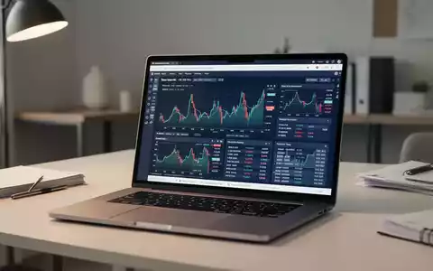 Moderner Arbeitsplatz mit Laptop, auf dem digitale Steuer- und Finanzdaten für E-Commerce-Unternehmen angezeigt werden. - Foto: über boerse-global.de