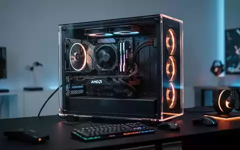 Ein moderner Gaming-PC mit sichtbarer AMD-Grafikkarte in einem beleuchteten Gehäuse. - Foto: über boerse-global.de