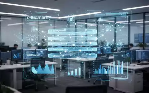 Digitale Benutzeroberfläche mit Netzwerksicherheitsdaten und Compliance-Diagrammen in einem modernen Kontrollzentrum. - Foto: über boerse-global.de