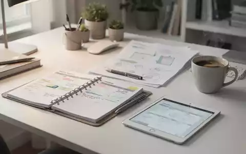 Ein organisierter Schreibtisch im Homeoffice mit Planer und Tablet, der die komplexe Organisation von Familie und Beruf symbolisiert. - Foto: über boerse-global.de