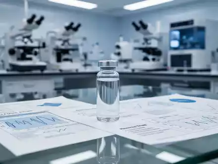Modernes pharmazeutisches Forschungslabor mit medizinischen Dokumenten und Laborausrüstung im Hintergrund. - Foto: über boerse-global.de