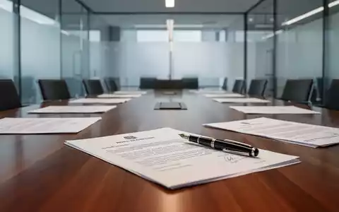 Ein moderner Konferenztisch mit juristischen Dokumenten und einem Füllfederhalter in einer professionellen Büroumgebung. - Foto: über boerse-global.de