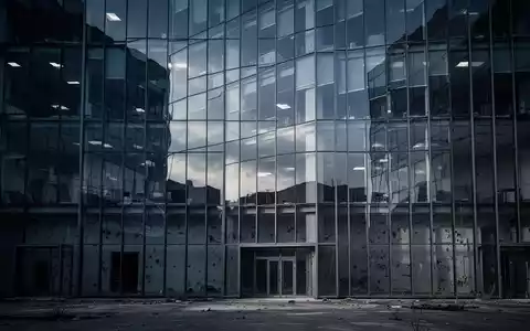 Moderne, leere Bürofassade bei trübem Licht als Symbol für wirtschaftliche Stagnation und steigende Arbeitslosigkeit. - Foto: über boerse-global.de