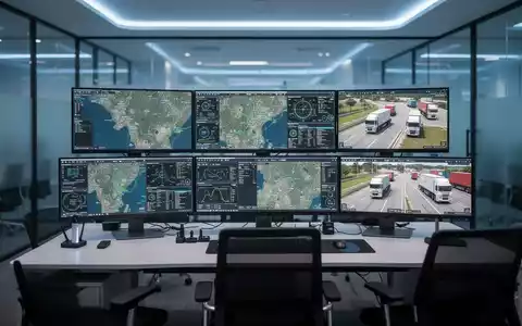 Modernes Fernbedienungszentrum in Cyberjaya mit Bildschirmen, die Telemetrie und Kartendaten autonomer Logistikfahrzeuge zeigen. - Foto: über boerse-global.de